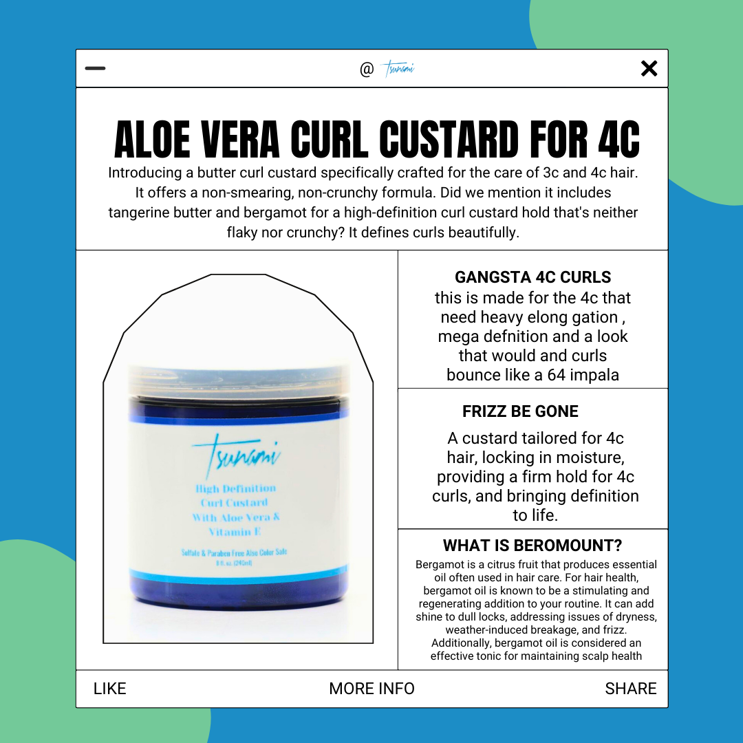 Tsunami High Definition Curl Custard for Coily Hair | Define, Shape & Nourish Curls