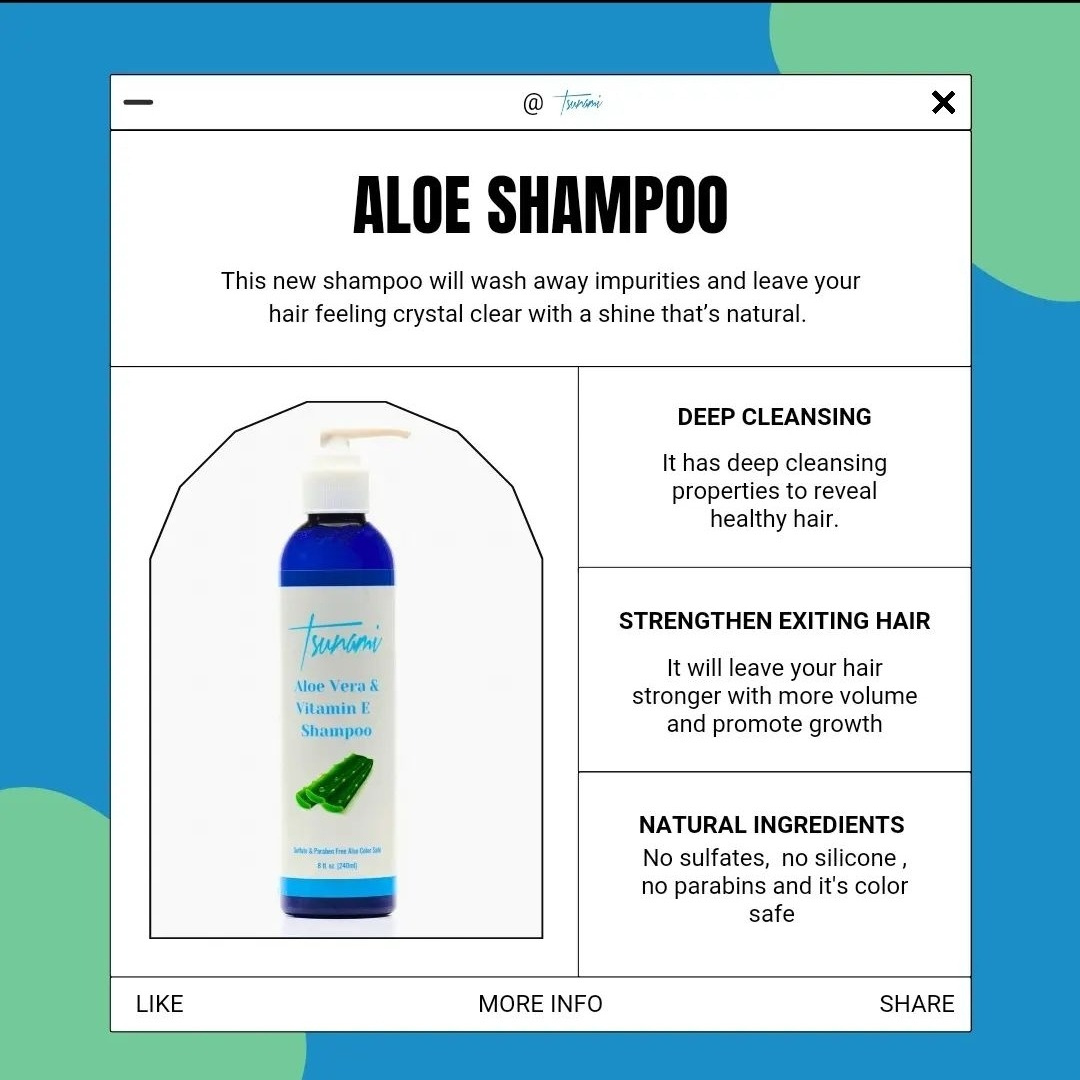 Tsunami Aloe Vera Shea butter & Vitamin E Shampoo
