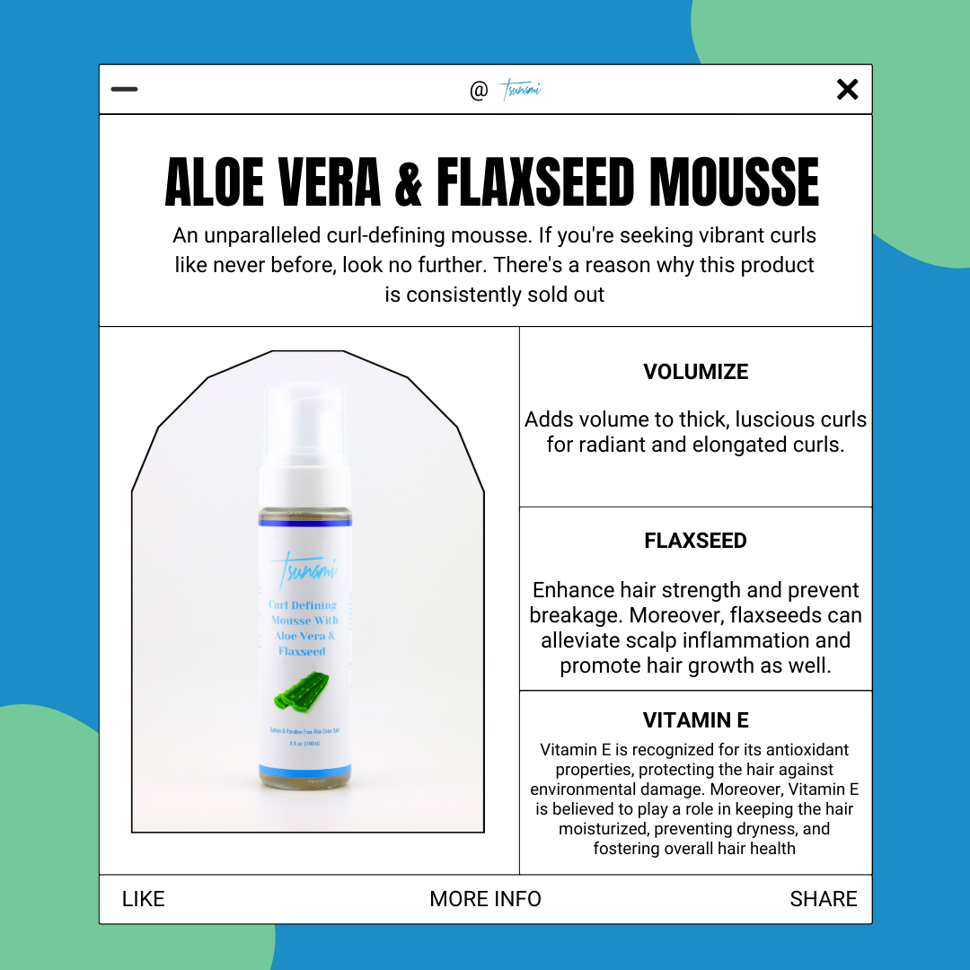 Tsunami Curl Defining Mousse With Flaxseed & Aloe vera