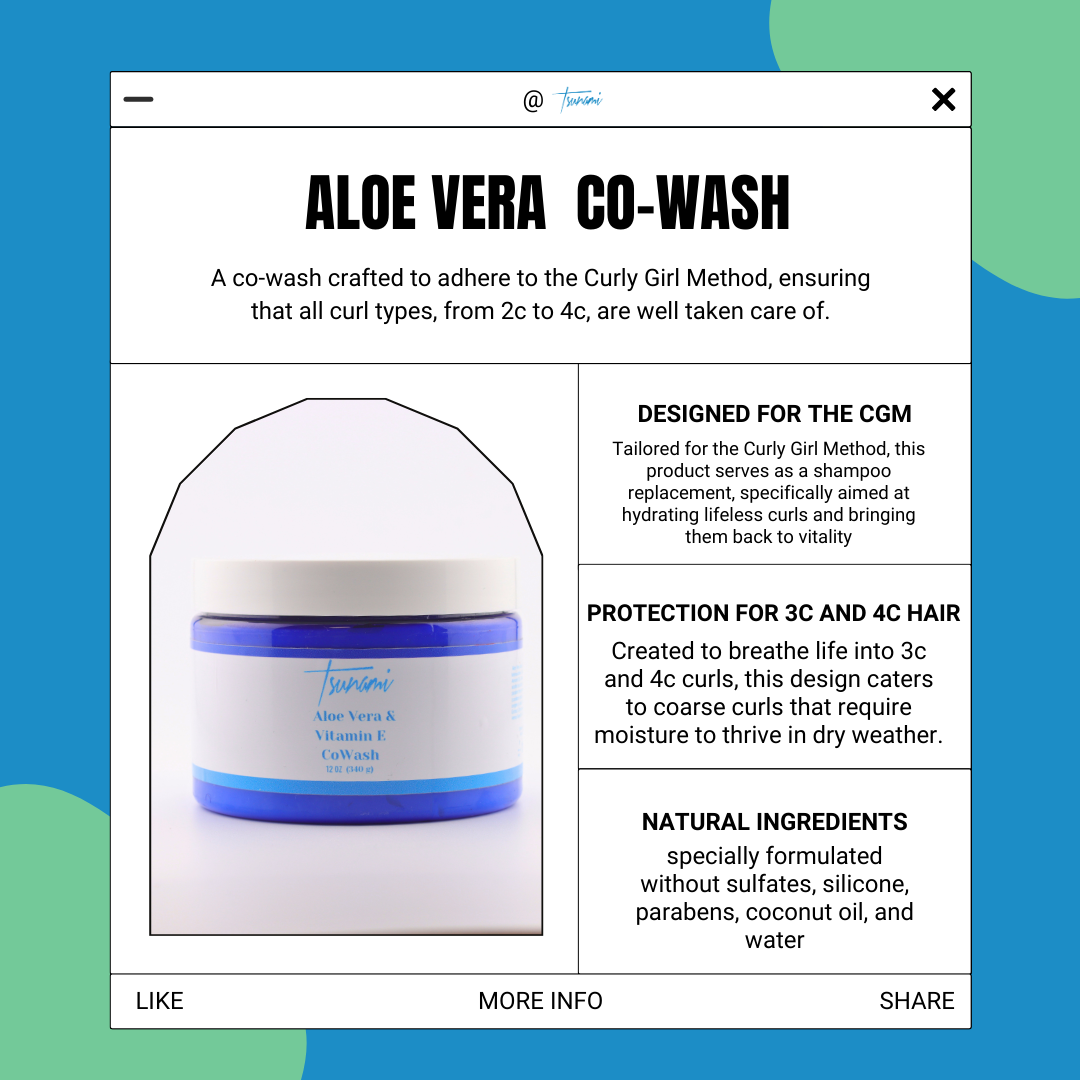 Tsunami Aloe Vera & Vitamin E Co-Wash | Hydrating, Nourishing & Frizz-Defying Curly Hair