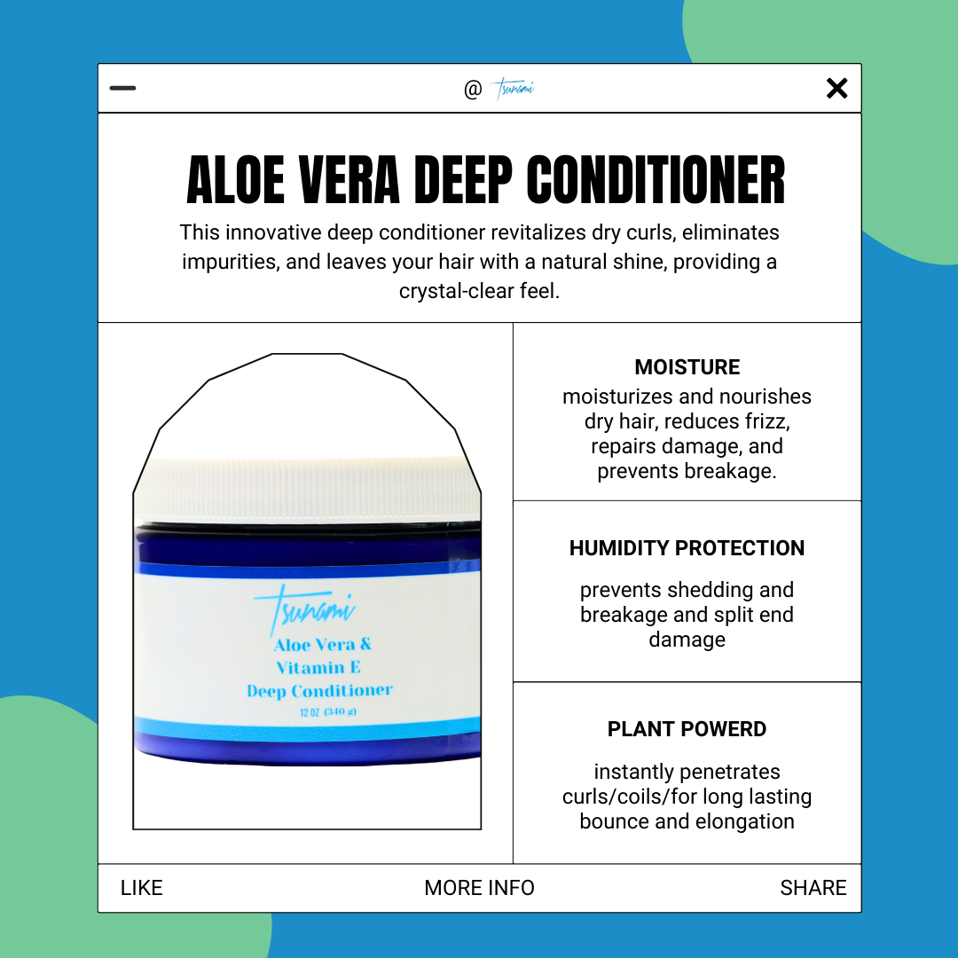 Tsunami Deep Conditioner with Aloe Vera & Vitamin E – Hydrating & Strengthening for Curly Hair