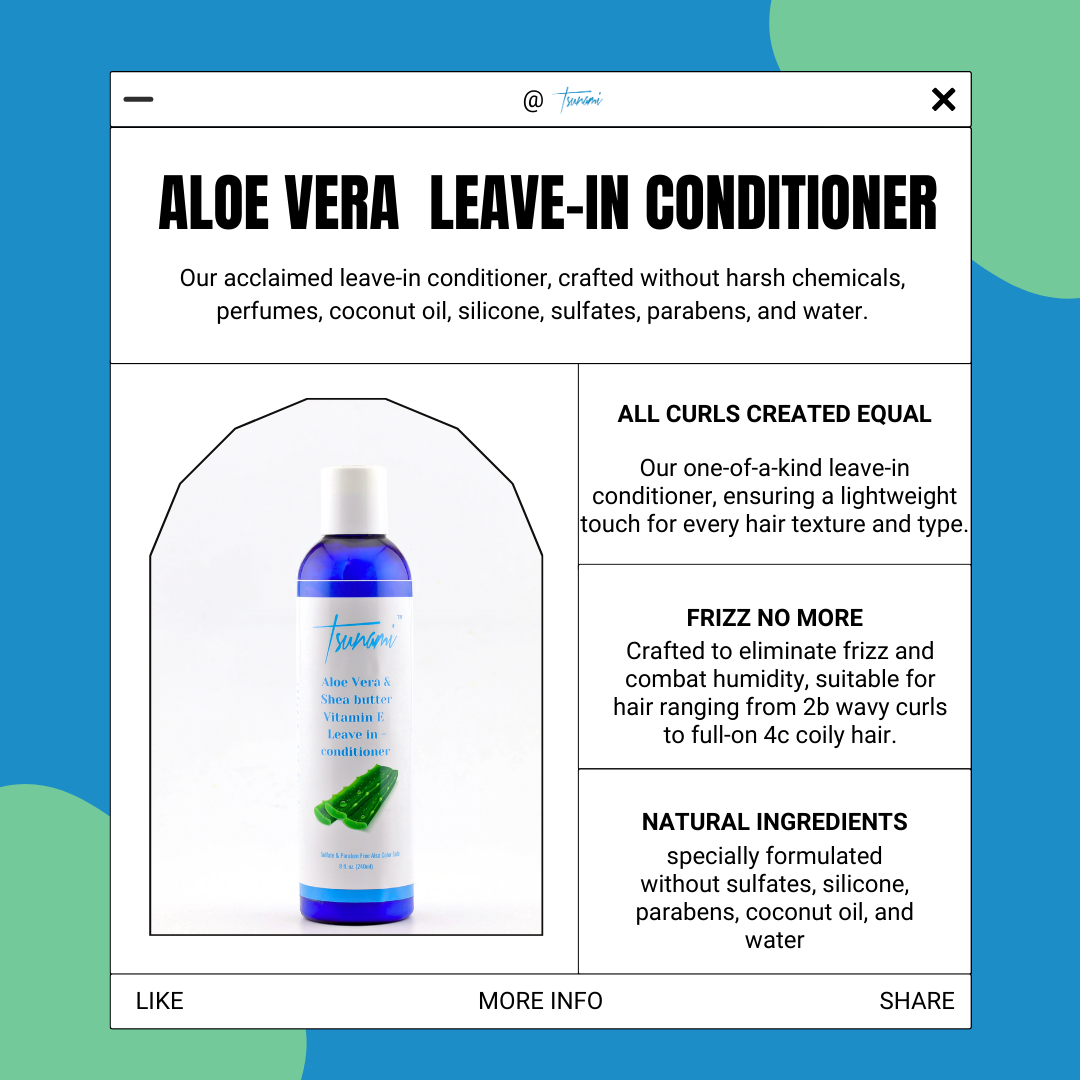 Tsunami Leave-In Conditioner for men with Curly Hair | Frizz Control & Moisture