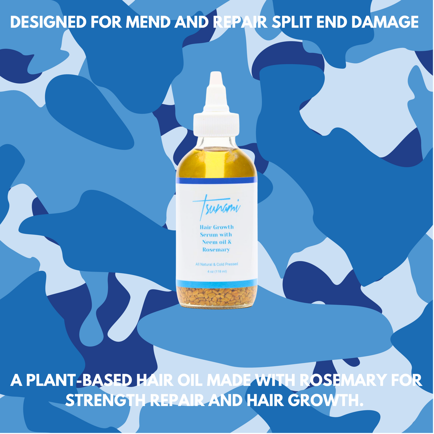 Tsunami Hair Growth Serum w/ Neem Oil Rosemary & Fenugreek