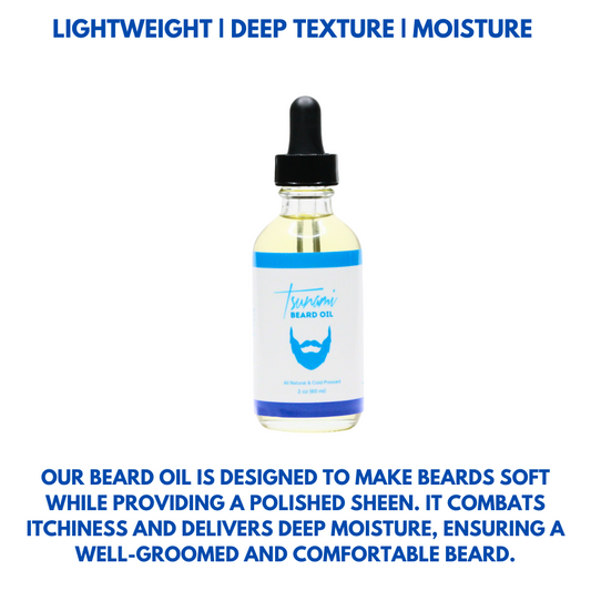 Tsunami Beard Oil | Nourish, Condition & Tame Your Beard | Anti-Frizz & Beard Moisture