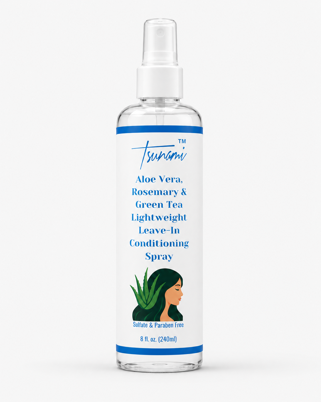 Tsunami Aloe Vera, Green Tea & Rosemary Lightweight Leave-In Conditioning Spray for Wavy Hair
