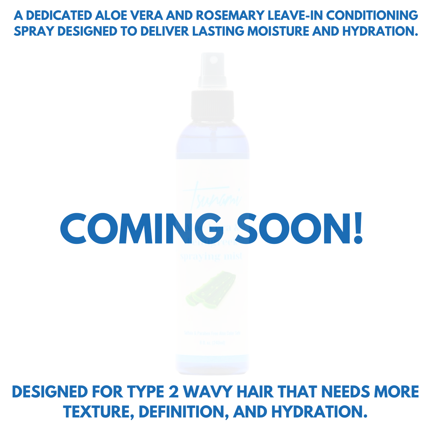 Tsunami Aloe Vera & Rosemary Lightweight Leave-In Conditioning Spray for Type 2 Wavy Hair, Moisture, Hydration & Definition